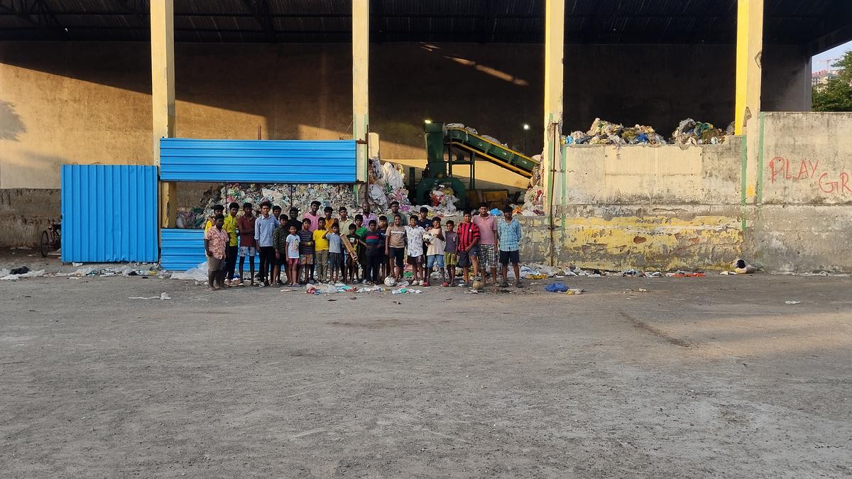 Residents protest plastic baling unit set up on playground at S.S. Puram in Otteri