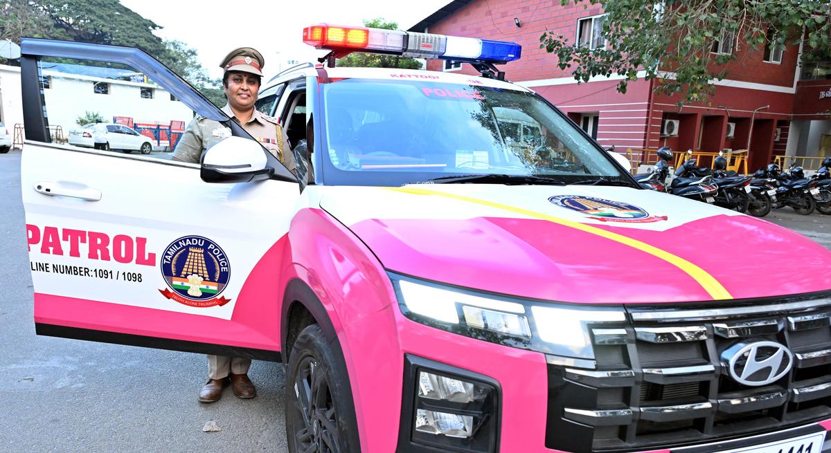 All pink patrol police vehicles operated by women police are equipped with GPS