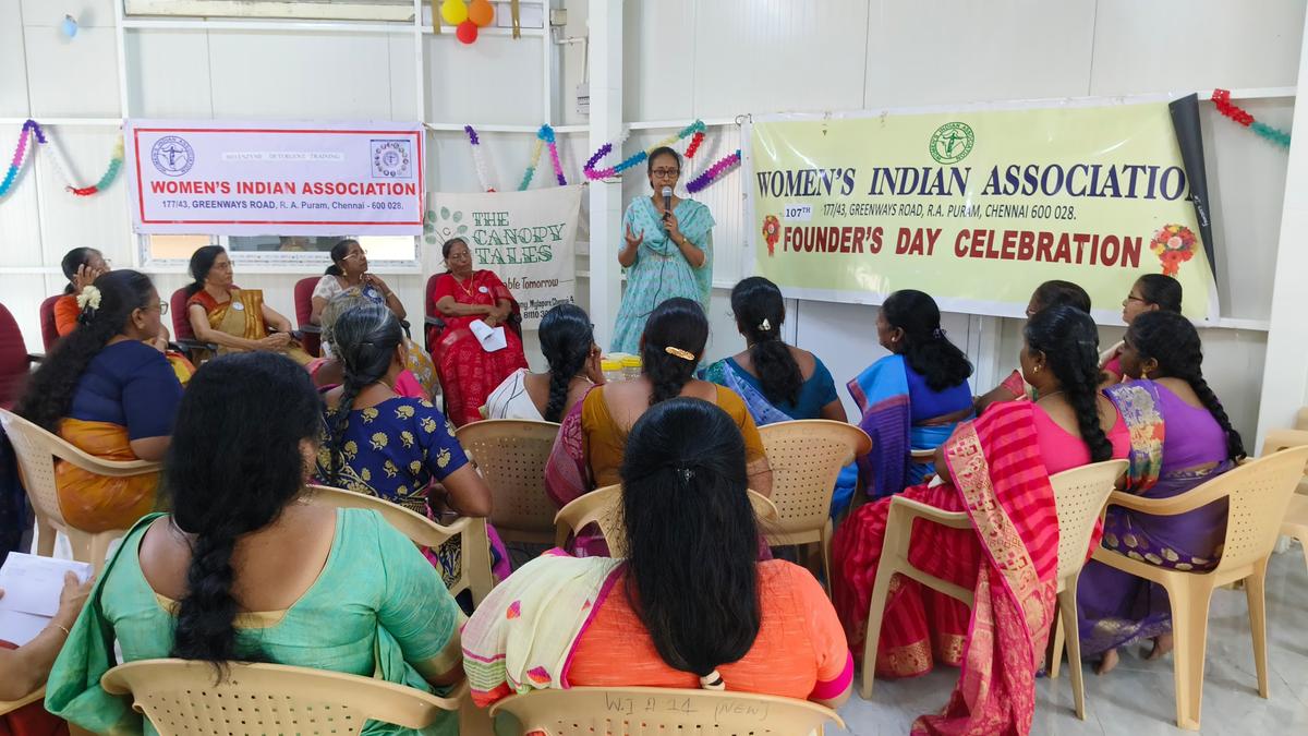 Neeraja Arjun conducting a session at Women's Indian Association. Photo: Special arrangement 