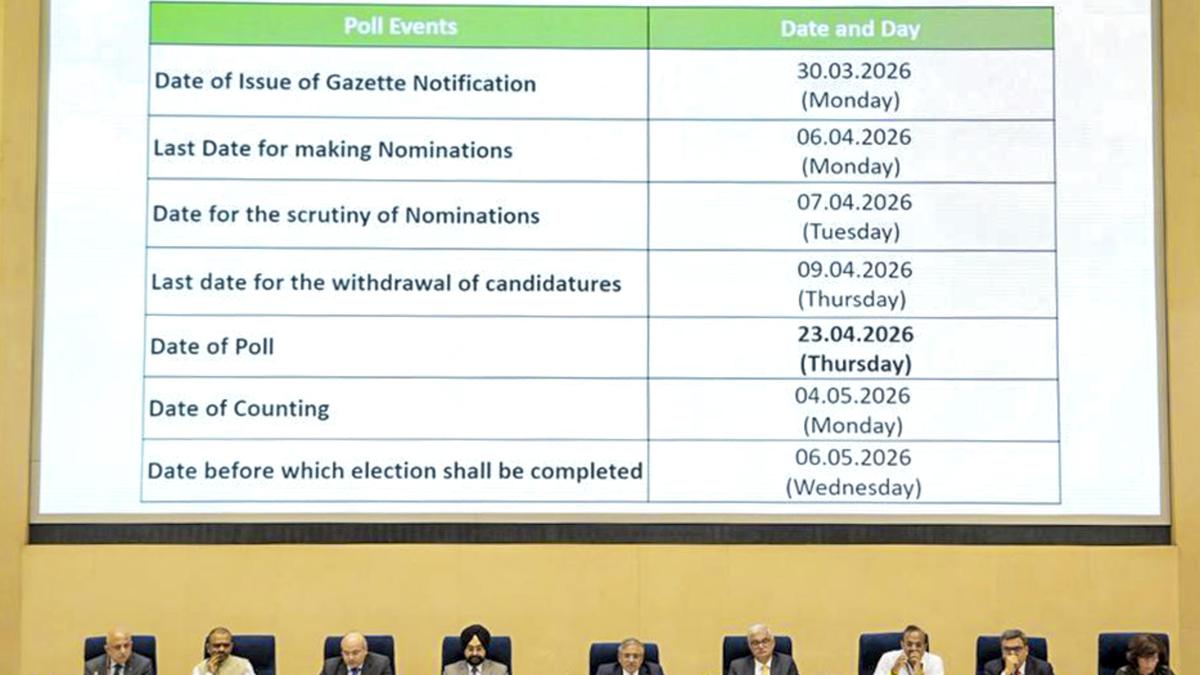 Tamil Nadu Assembly Elections 2026 Schedule Announced With Key Poll Dates