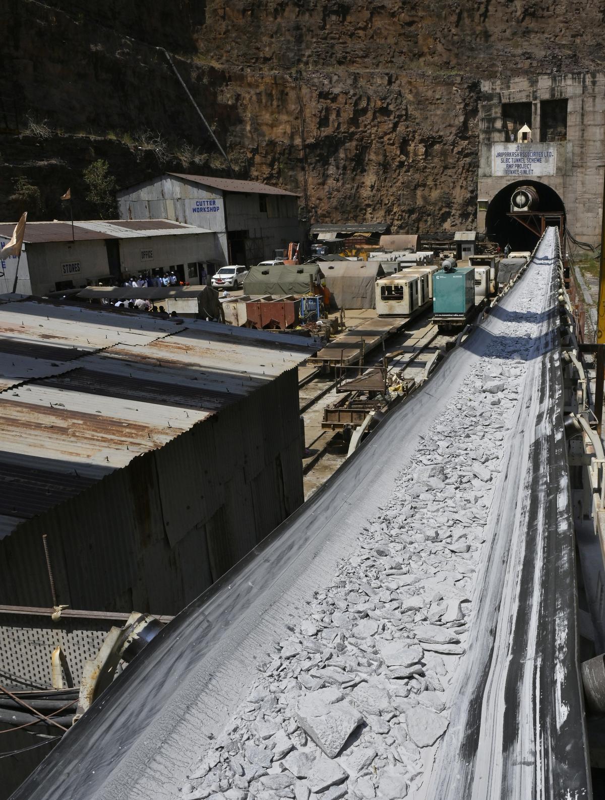 The conveyor belt to carry out excavated material from the tunnel boring machine has been restored t the Srisailam Left Bank Canal tunnel, but its utility cannot be determined without testing, say officials.