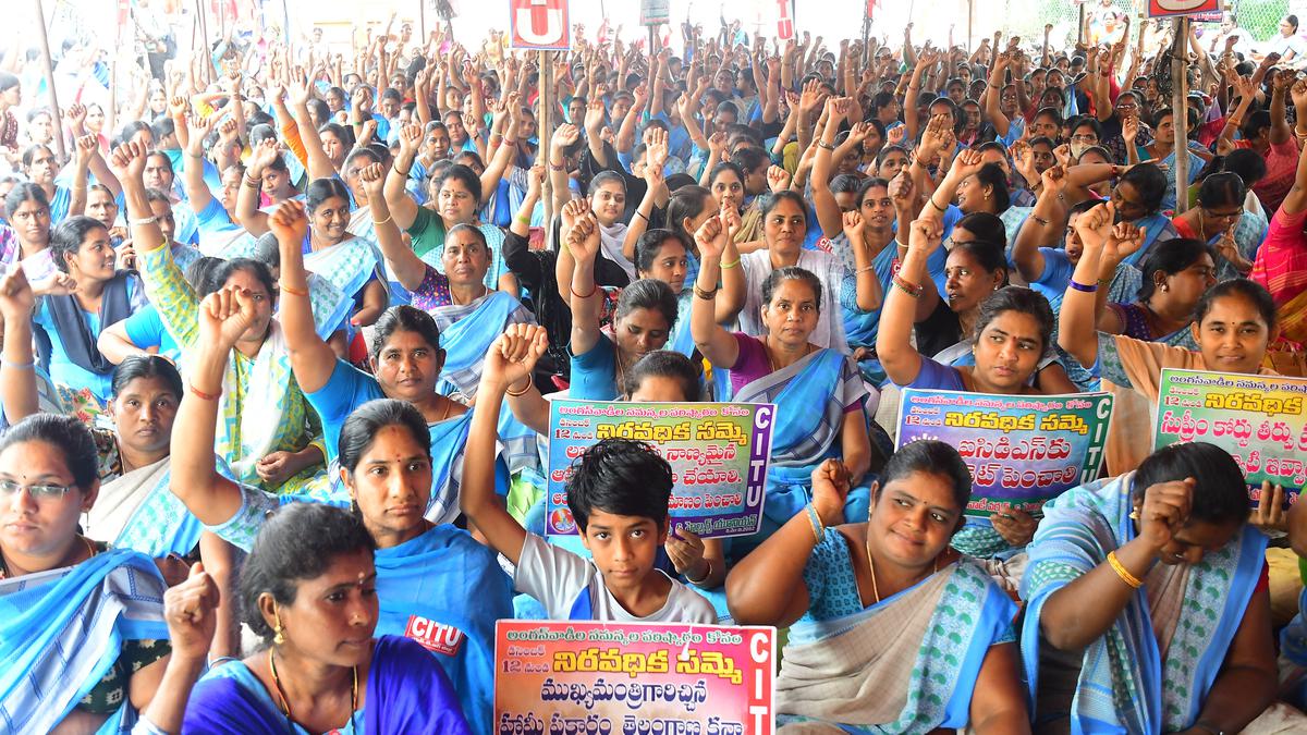 Village, ward secretariat staff receive stocks at Anganwadis as staff strike enters 28th day in Andhra Pradesh