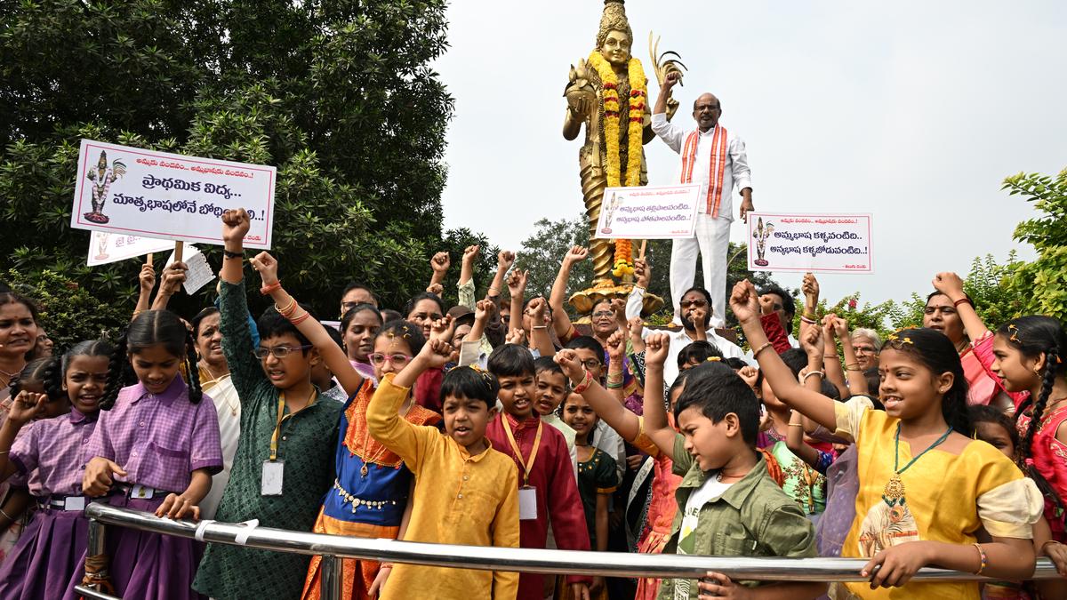 Rich tributes paid to ‘Telugu Thalli’ statue to mark International Mother Tongue Day