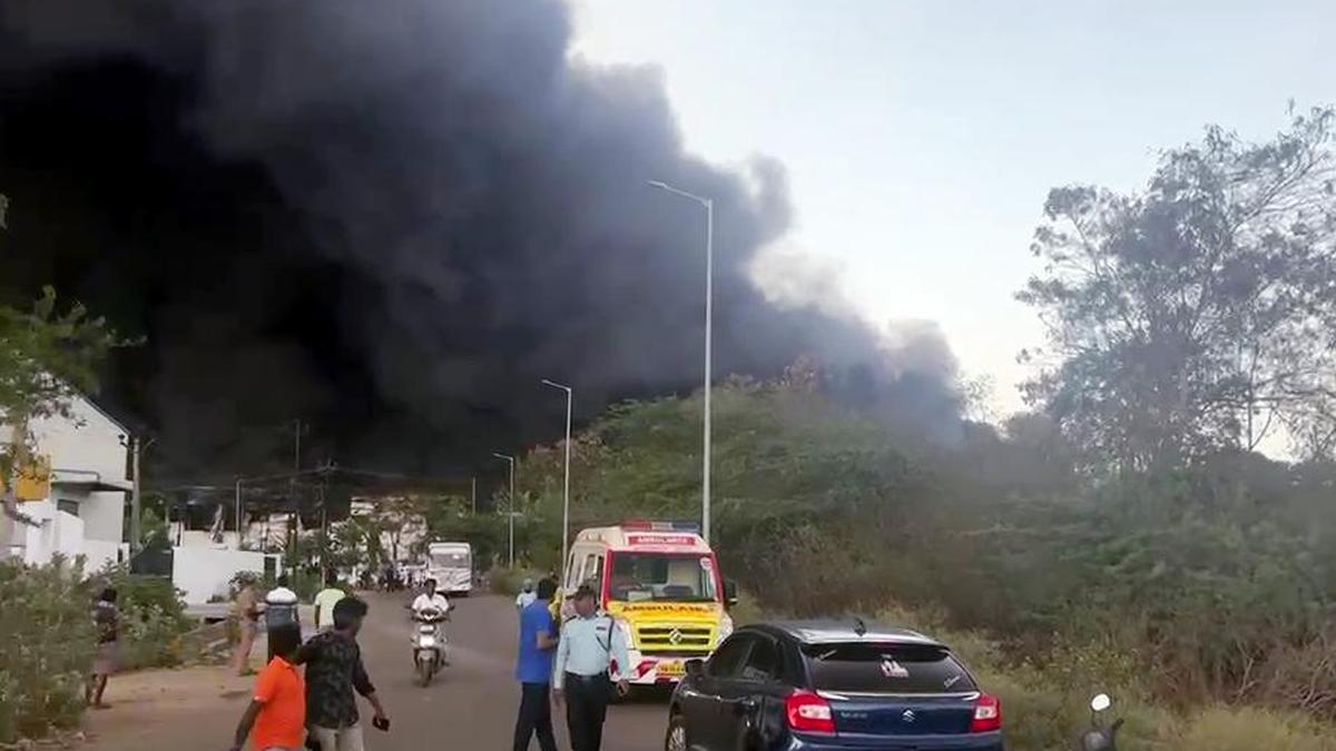 Huge fire destroys two units in an automobile factory in Sriperumbudur