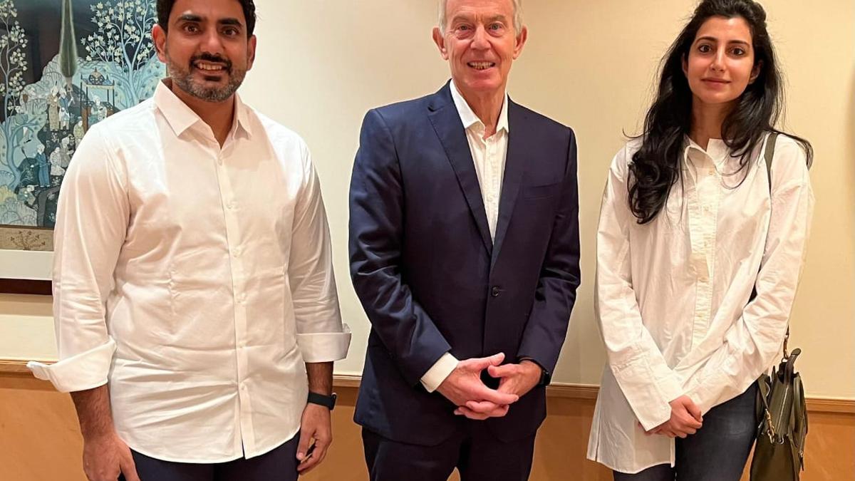 Lokesh meets Tony Blair at Anant Ambani’s wedding