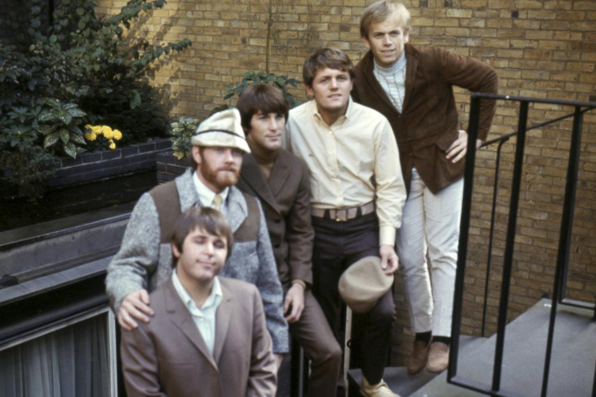 The Beach Boys, from the left, Carl Wilson, Mike Love, Brian Wilson, Bruce Johnson, and Al Jardin posted for a picture in London in November 1966 The Beach Boys, from the left, Carl Wilson, Mike Love, Brian Wilson, Bruce Johnson, and Al Jardin posted for a picture in London in November 1966