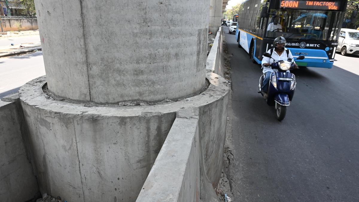 Bulge on dividers near metro pillars on ORR raise safety concerns