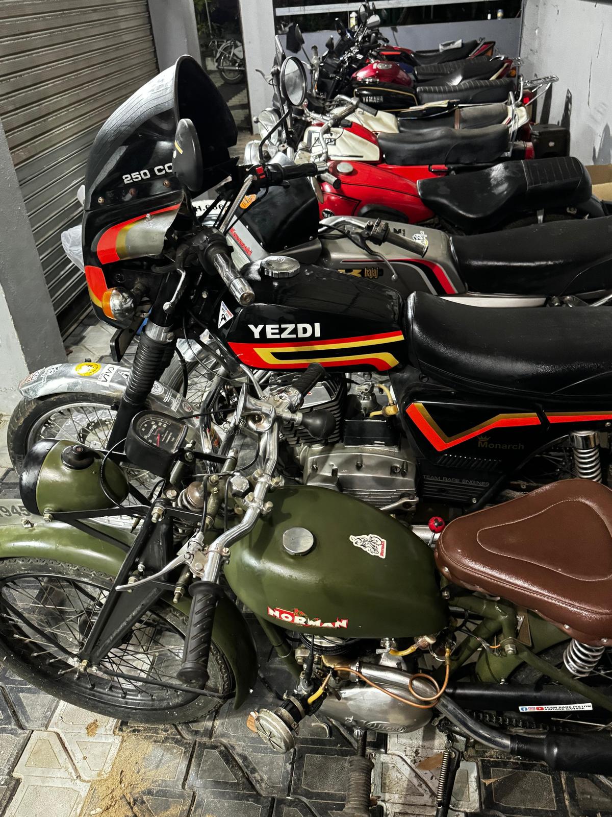 A view of motorcycles in Kiran G.K.’s collection.