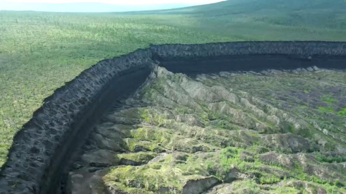 Worlds Biggest Permafrost Crater In Russias Far East Thaws As Planet