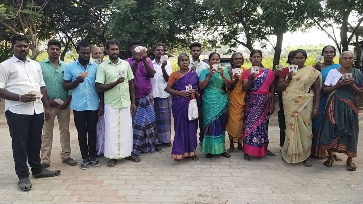 Villagers protest against stone quarry by leaving their voter ID at Collectorate