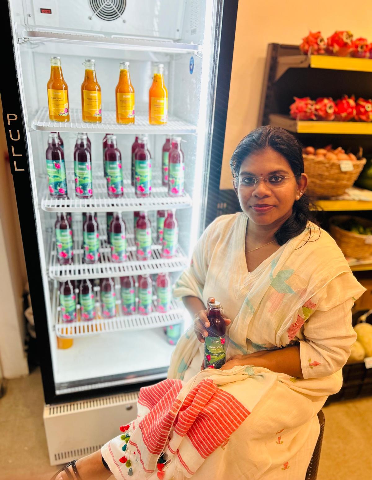 Anu Vijayan’s Sree Vaishakh garden’s dragonfruit kombucha and passion fruit concentrate 