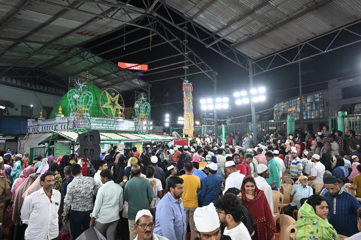 The flag hoisting at Mount Road Dargah.