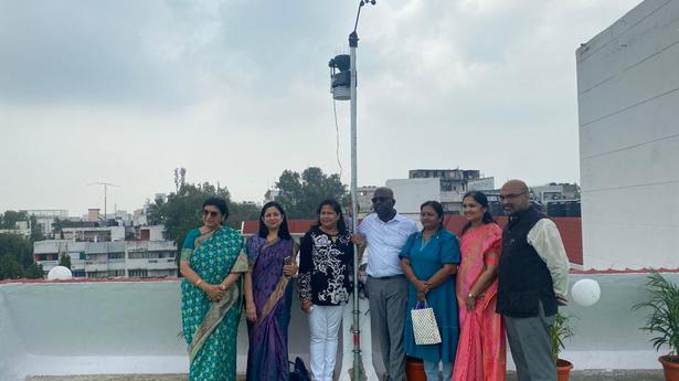 Solar-powered weather station at Hyderabad school