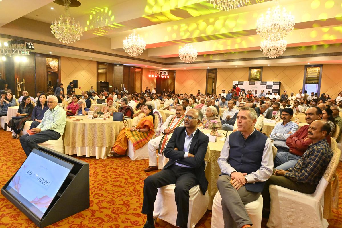 A section of the crowd at The Hindu Lit for Life Dialogue 2025 held at Taj Deccan in Hyderabad on Friday.