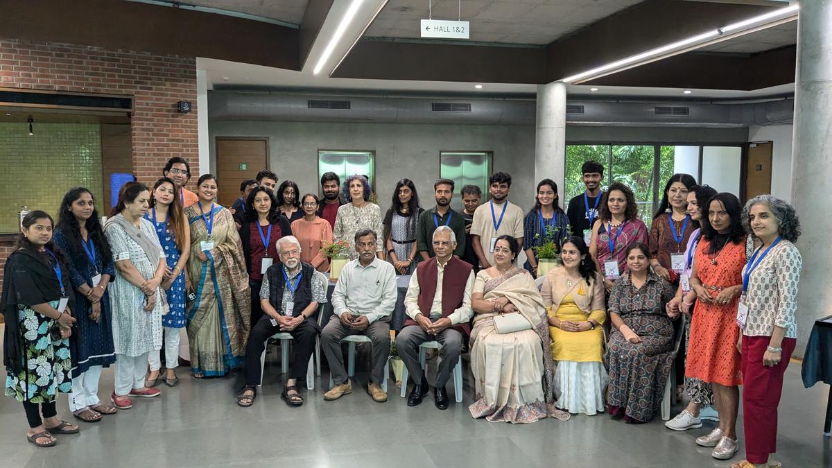 SG Vasudev (seated far left) with participating artists at the 77th edition of Art Park