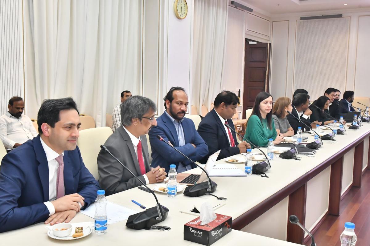 Meinhardt representatives made a PowerPoint presentation  at the meeting with Telangana Chief Minister A. Revanth Reddy in Hyderabad on February 06, 2024.