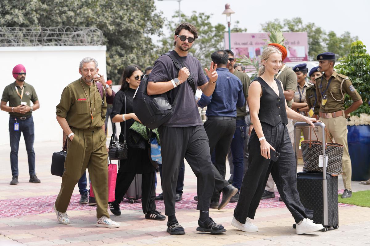 Australian cricketer Tim David arrives to attend a pre-wedding bash of billionaire industrialist Mukesh Ambani’s son Anant Ambani, in Jamnagar, India