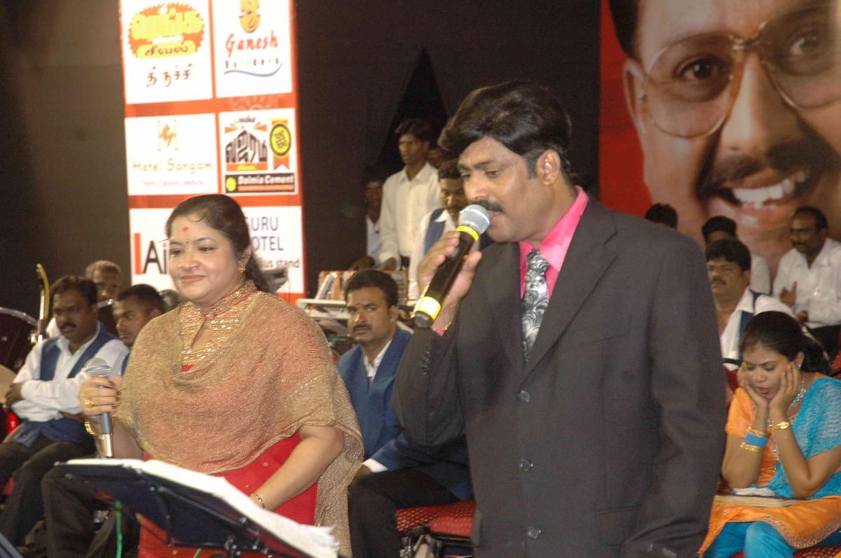 U.K. Murali with K.S. Chitra at one of his shows