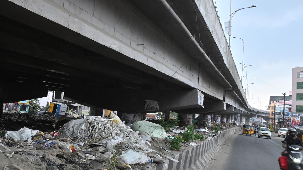 Motorists say space under Medavakkam flyover has become an eyesore