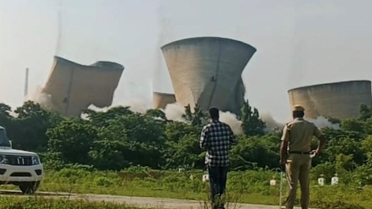 Eight cooling towers of decommissioned power generating units of KTPS demolished