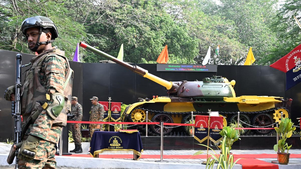 T-55 tank used in 1971 Indo-Pak war installed at Red Fields in Coimbatore