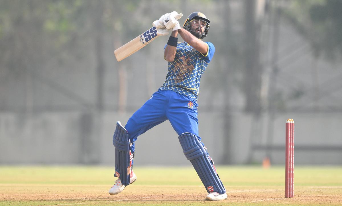 Karnataka’s Devdutt Padikkal in action during the Syed Mushtaq Ali Trophy cricket match against Tamil Nadu at the Narendra Modi Stadium, Ahmedabad, Gujarat on Tuesday, December 02, 2025. 