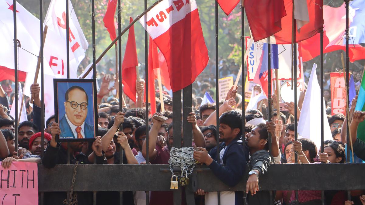 JNU students detained for launching protest against V-C’s ‘casteist’ remarks
