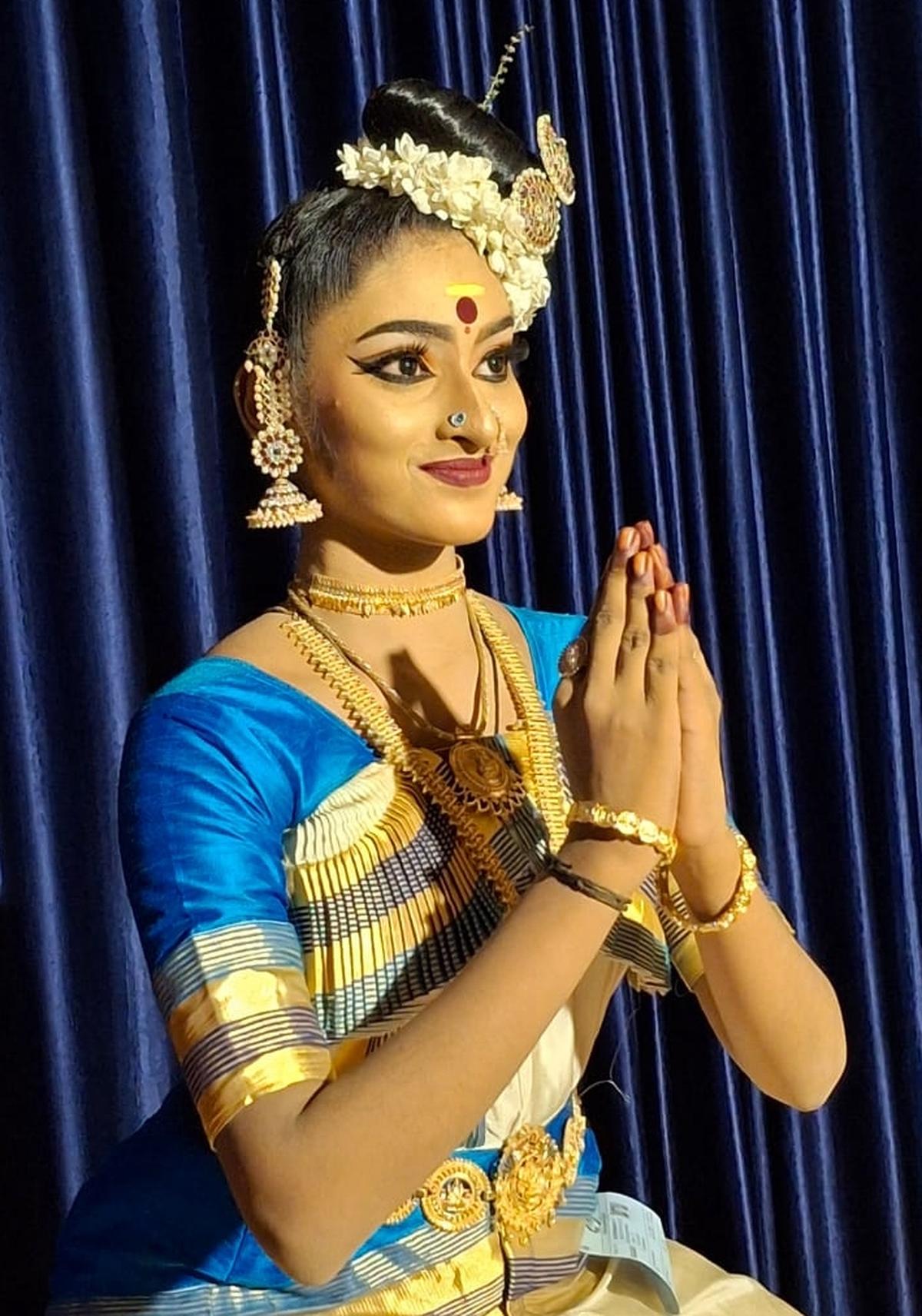 Gouri Nanda R. of MSM Higher Secondary School, Kallingal Parambu, who won the first prize in Kerala Nadanam (High School Category). 