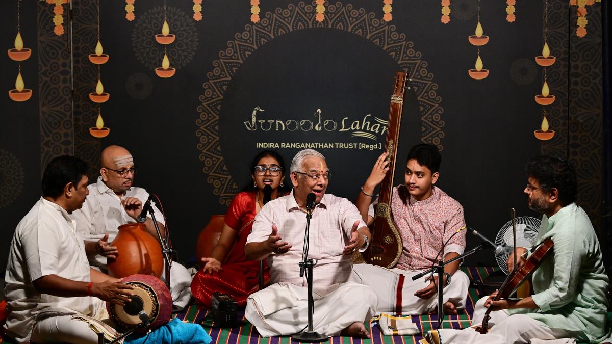 Veteran Carnatic singer Alepey Venkatesan took listeners back in time