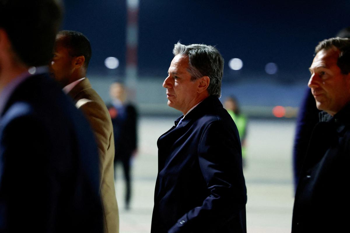 U.S. Secretary of State Antony Blinken arrives in Istanbul, Turkey, January 5, 2024. 