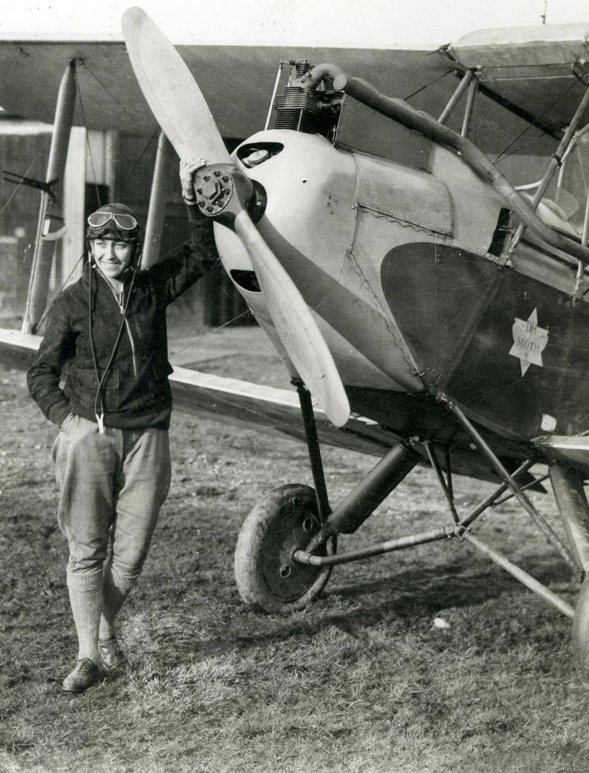On an airfield in Croydon on May 5, 1930, 26-year-old Amy Johnson stands beside her tiny Gipsy Moth airplane. Only her father and a couple of friends were there to wave goodbye. Nineteen days later, on May 24th, she landed in Australia and was welcomed by huge crowds. On an airfield in Croydon on May 5, 1930, 26-year-old Amy Johnson stands beside her tiny Gipsy Moth airplane. Only her father and a couple of friends were there to wave goodbye. Nineteen days later, on May 24th, she landed in Australia and was welcomed by huge crowds.