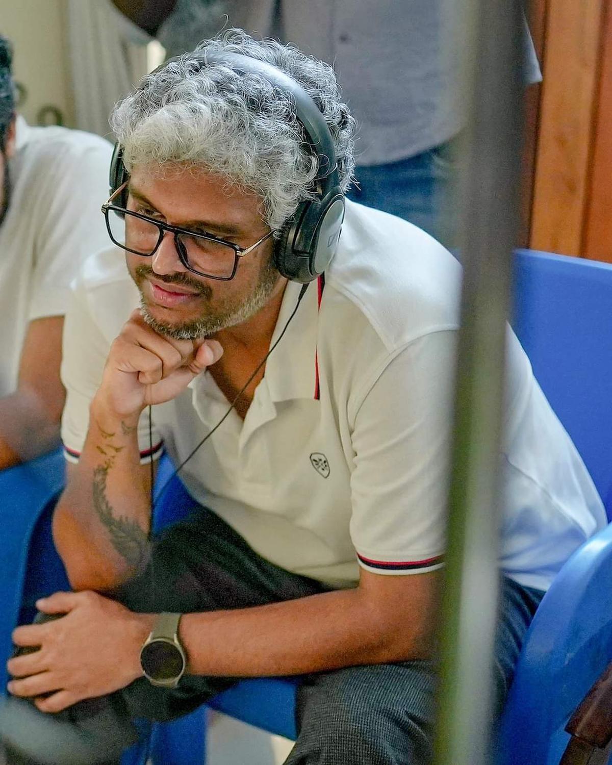 Filmmaker Vipin Das on the set of the new movie Guruvayoor Ambalanadayil