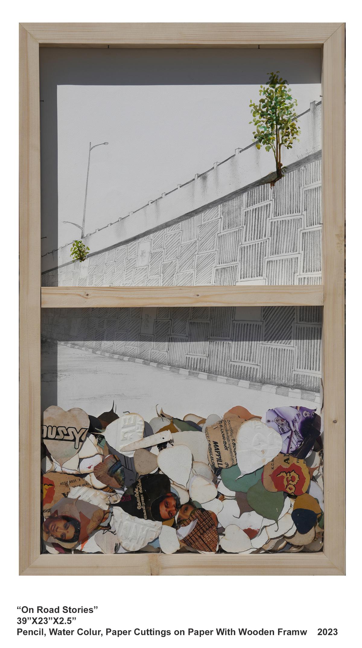 On Road Stories from the Art of Reconstruction series by artist Manjunath Honappura 
