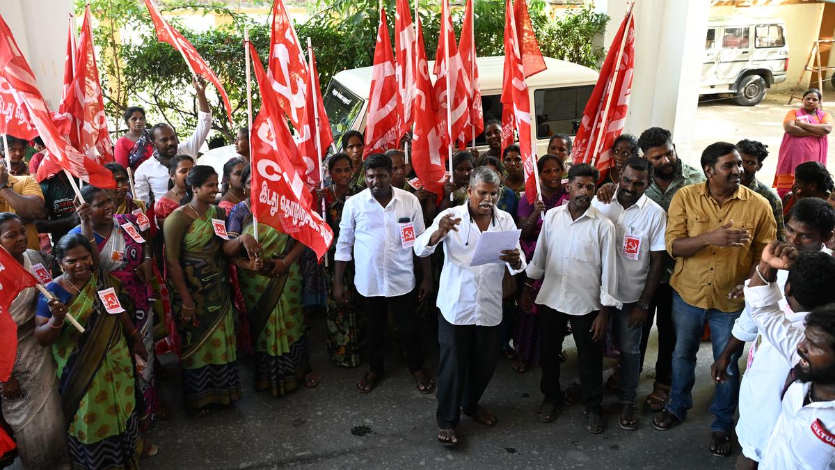 Chennai Corporation sanitary workers protest demanding regularisation and salary hike