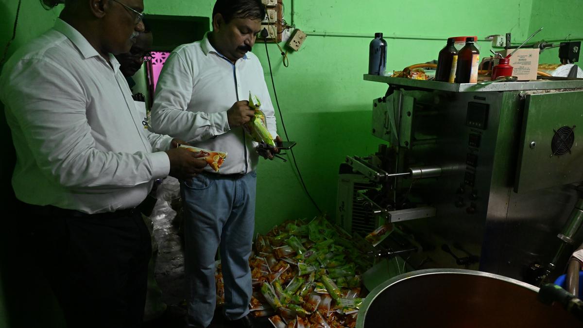 Food Safety officials seize soft drink packets worth ₹35,000 from unit in Perambur
