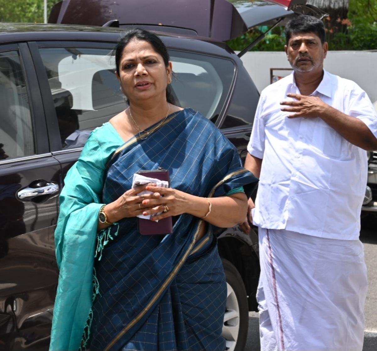 DMK Candidate Poet Salma Arriving at the Secretary Campus to file their nominations for the upcoming Rajya Saabha Election.