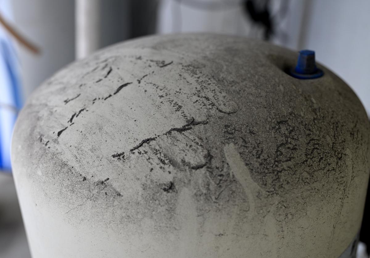 The powder-like residue caused by industrial pollution