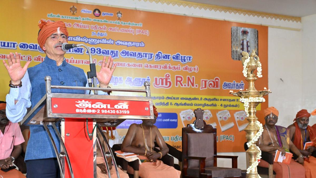 Anti-sanatana forces spreading lies, hatred in the name of language to destroy ‘Bharat’: T.N. Governor Ravi