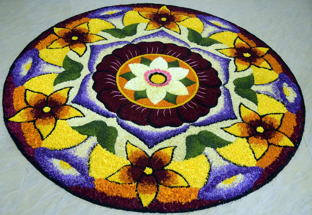 The Pookkalam made by Team Star Friends that bagged the third prize (Kozhikode Region) in Bambino presents The Hindu Pookkalam@Home Contest 2022.