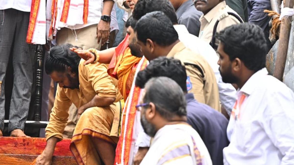 Tirupati laddu issue: Pawan Kalyan participates in ‘suddhi’ at Kanaka Durga temple