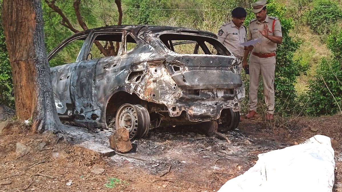 Man murdered, body set on fire inside car near Tirupati The Hindu