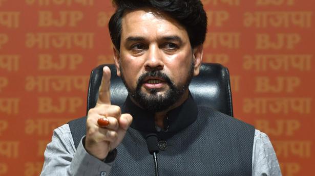 Education in AAP’s words, liquor in work: Union minister Anurag Thakur