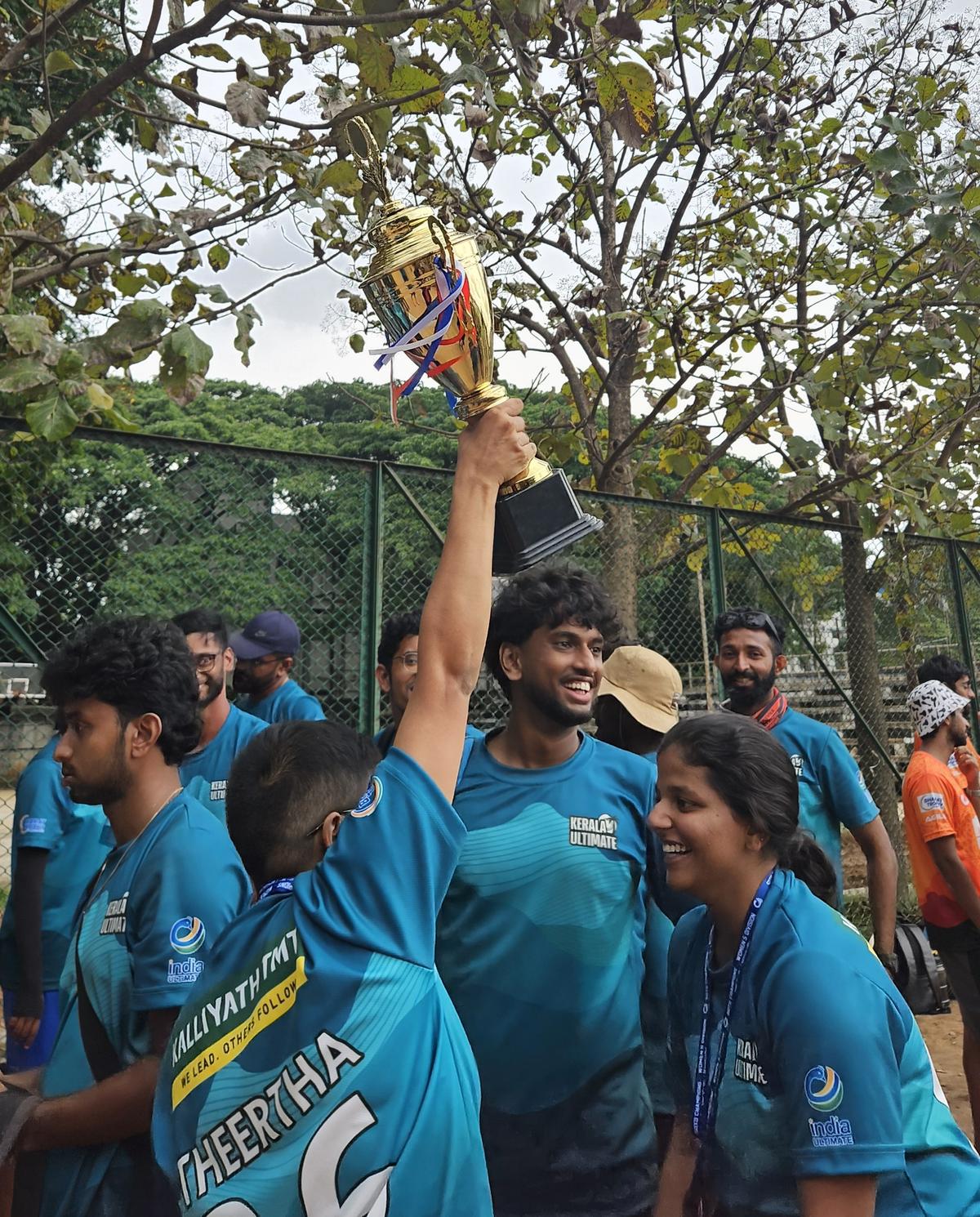 Kerala players celebrating the Spirit Championship win at the Bharat Trophy 2025 Kerala players celebrating the Spirit Championship win at the Bharat Trophy 2025