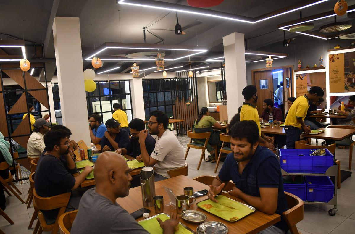  The indoor dining area 