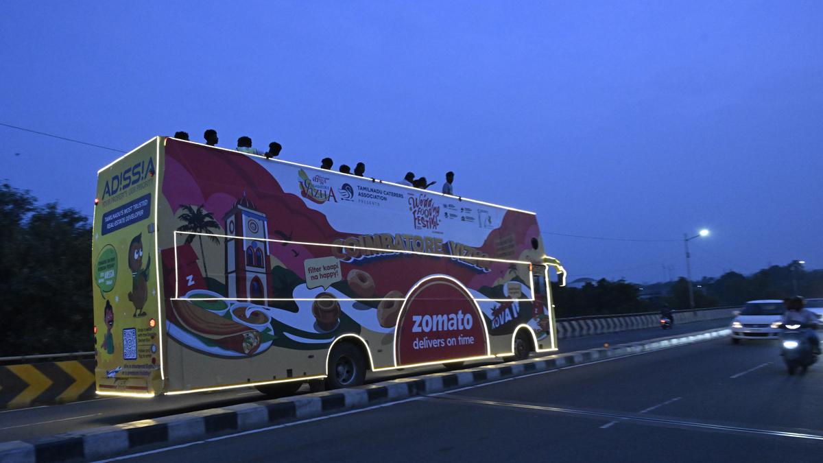 Hop aboard a double-decker bus in Coimbatore