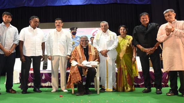 Lok Nayak Foundation Sahitya Puraskar presented to Tanikella Bharani in Visakhapatnam