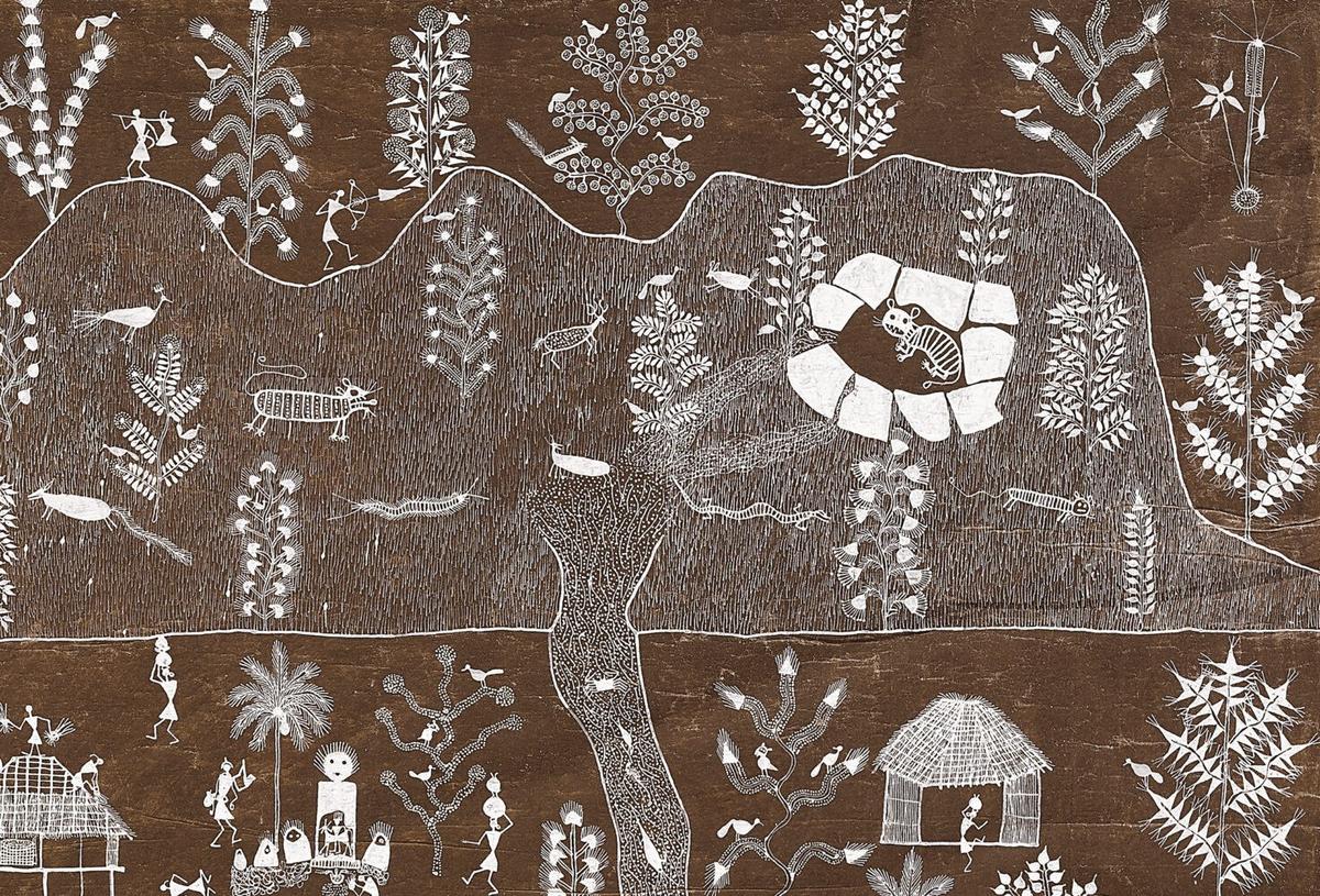 Human figures, animals, farming scenes and the well-known circular tarpa dance are commonly found in Mashe’s works