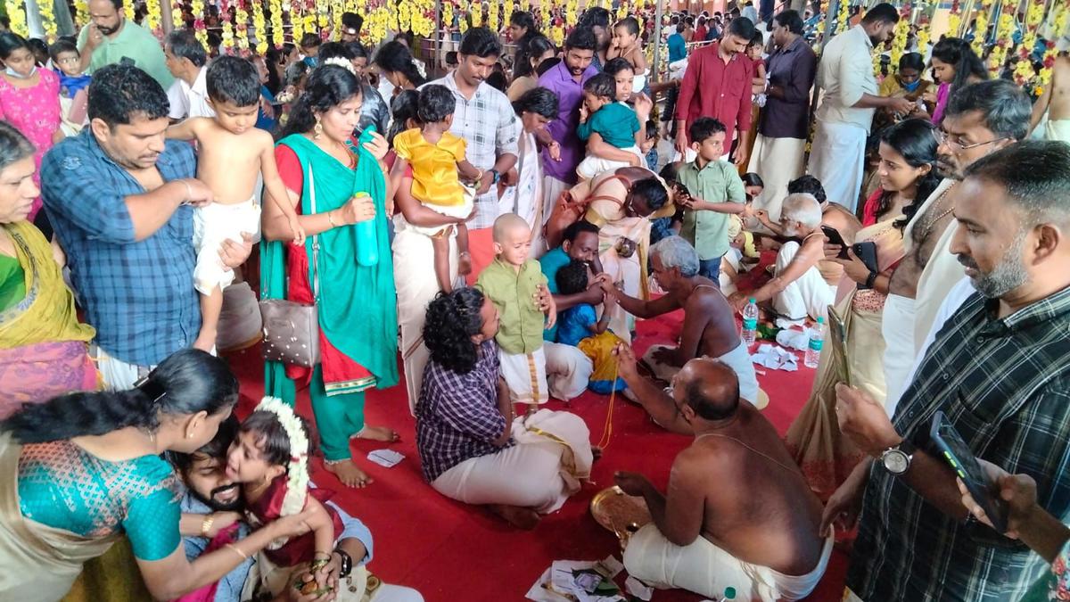 ‘Vidyarambham’ for many children in Ernakulam