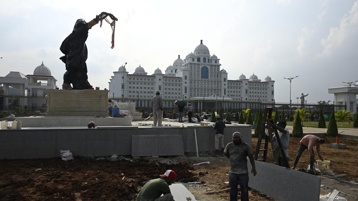 BRS opposes move to instal Rajiv Gandhi statue at traffic island earmarked for Telangana Talli statue