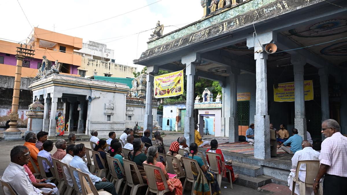 A temple in north Chennai where people gather to attend annual Carnatic concerts